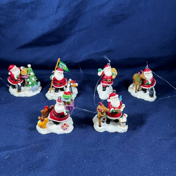 Russ Berrie & Co Other - Russ Berrie & Co Christmas Ornaments Set Of 6+2 Extra Santa Holiday Decor